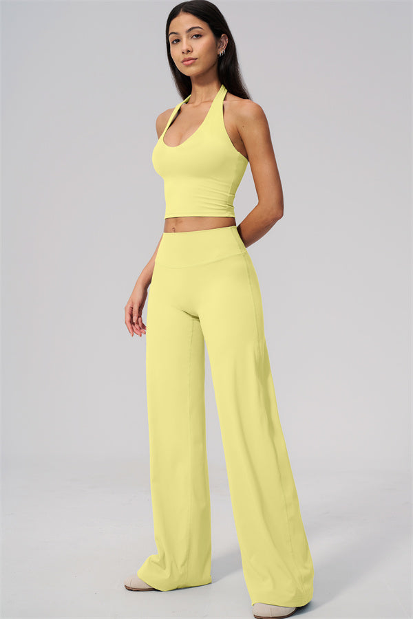 The Twirl Wide Strap Halter Crop Top