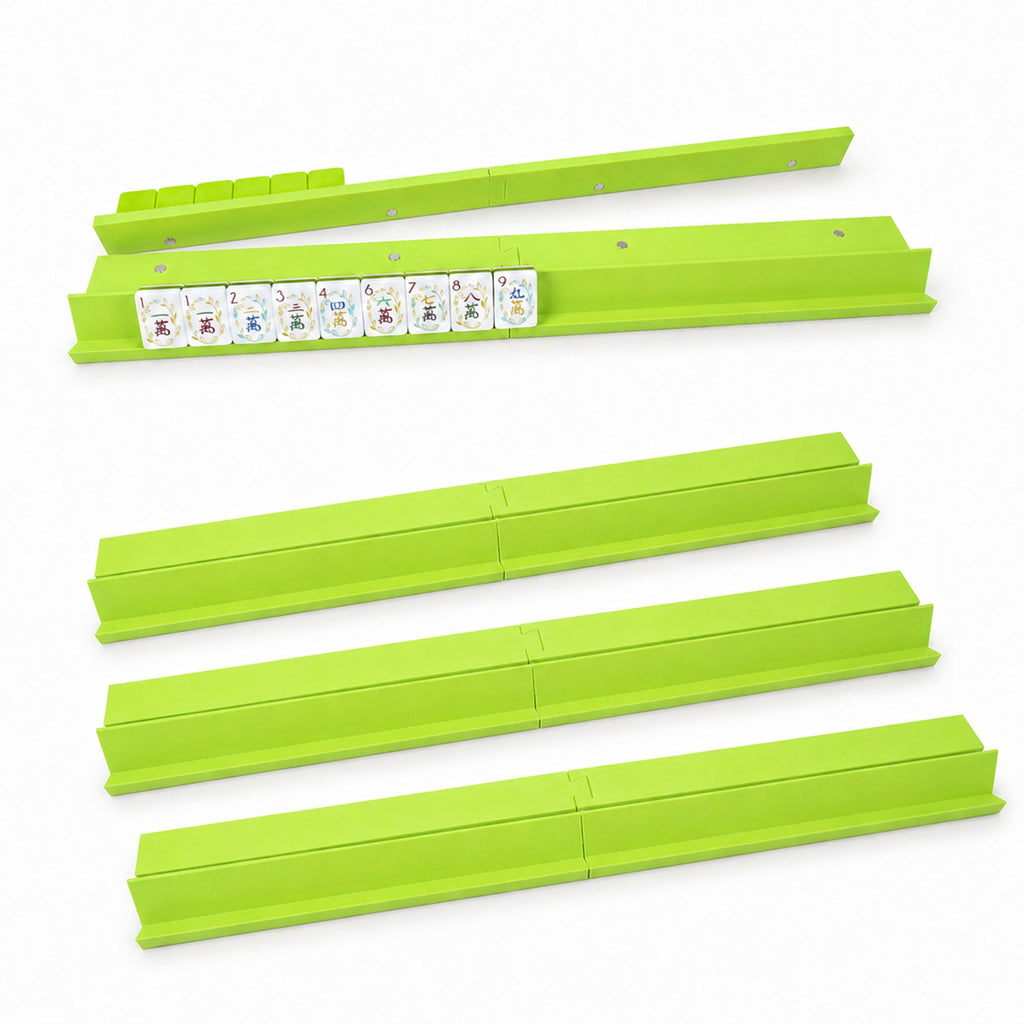 American Mahjong Rack Set With Magnetic Pusher, 4 Racks And 1 Snap-On Wall Builder & Discard Pusher, 3D Printed Mahjong Game Accessory