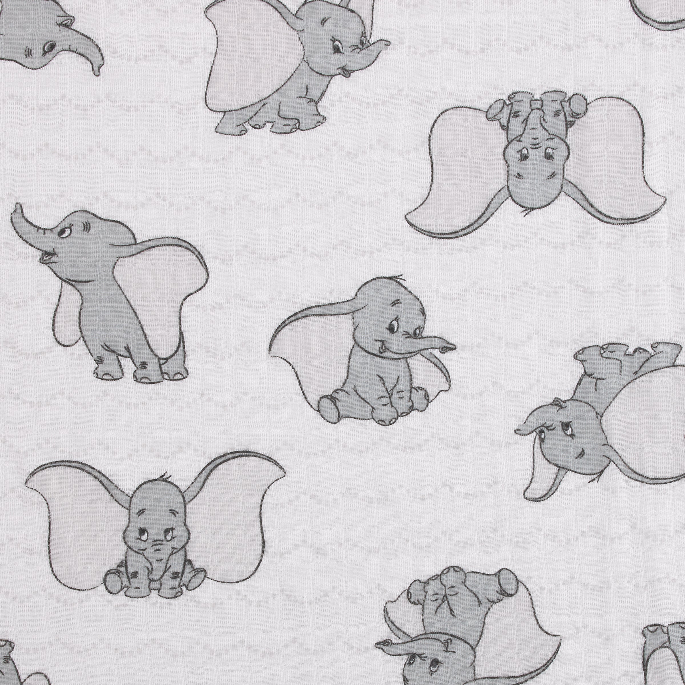 Disney Dumbo Gray and White 3 Piece Muslin Swaddle Baby Blanket Set
