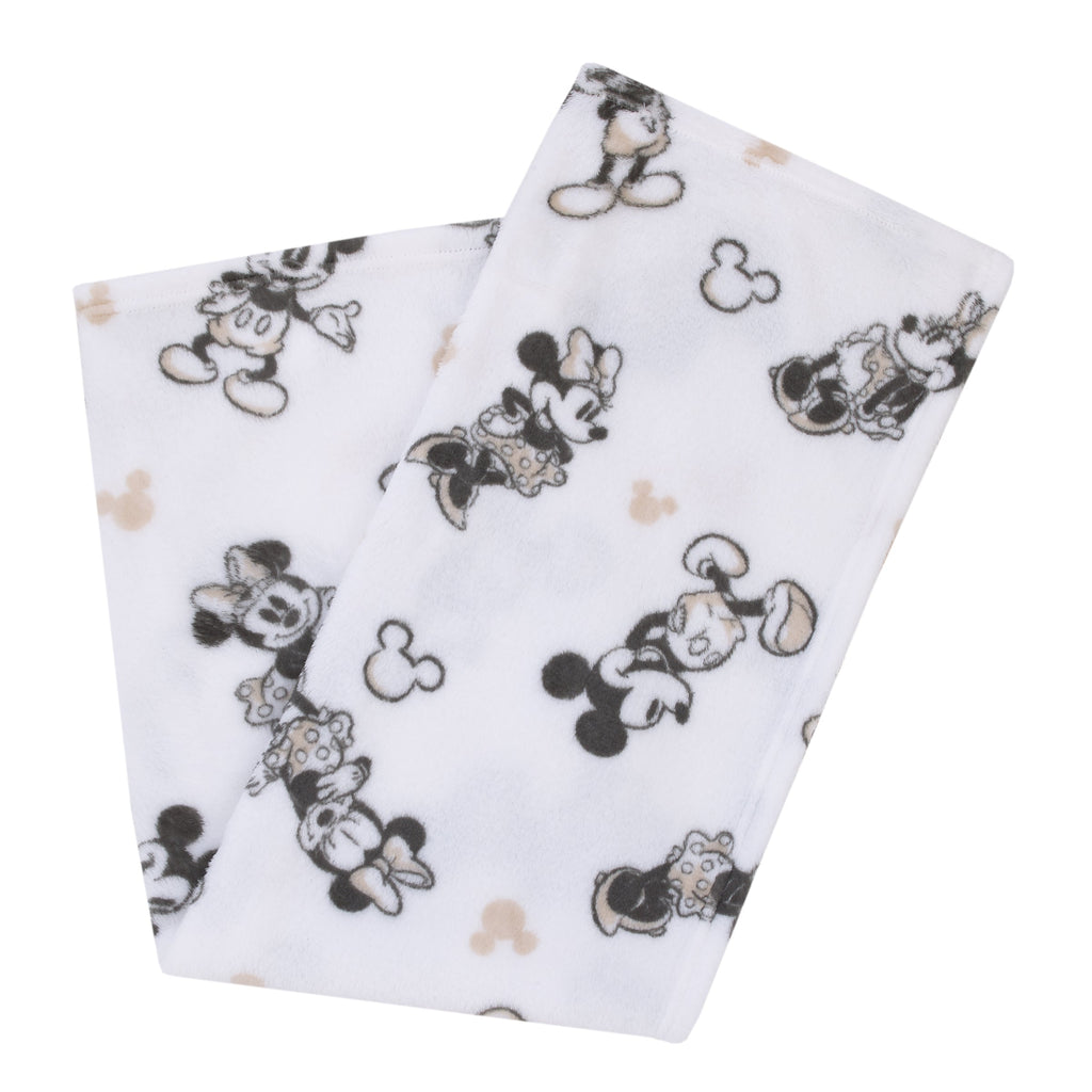 Mickey and Minnie Mouse Black and White Super Soft Baby Blanket