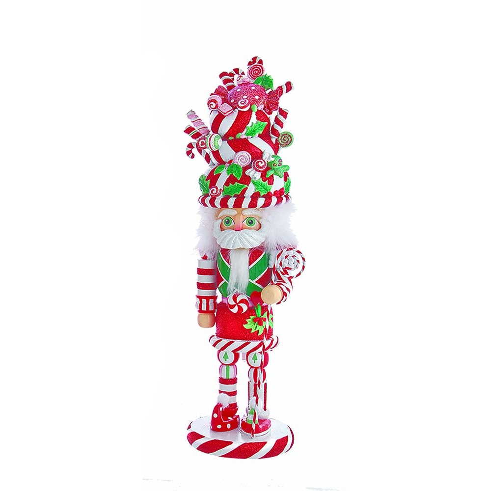 18 Inch Hollywood Bakery Hat Nutcracker - Peppermint