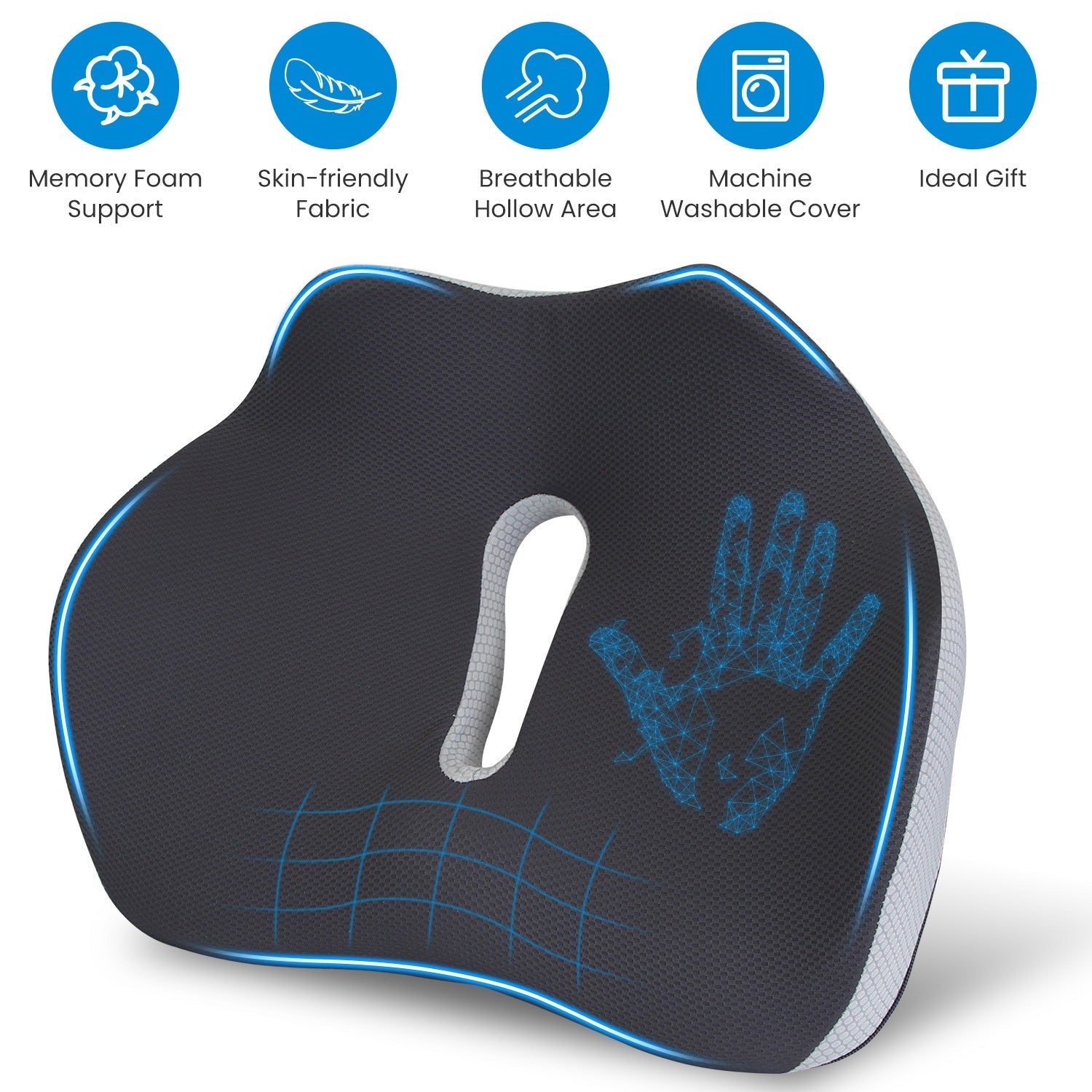 Memory Foam Seat Cushion for Pain Relief and Comfort
