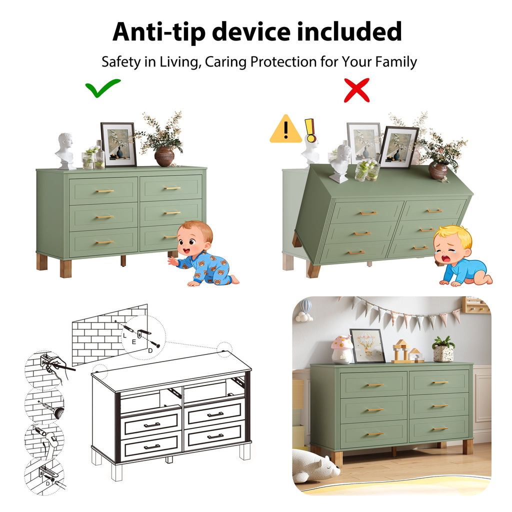 6-Drawer Double Dresser in