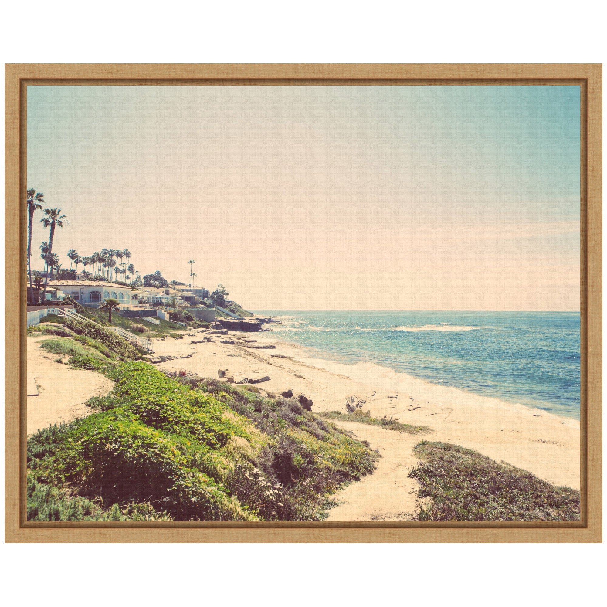 Sylvie Vintage Coastal Seaside Beach Framed Canvas by Saint and Sailor Studios