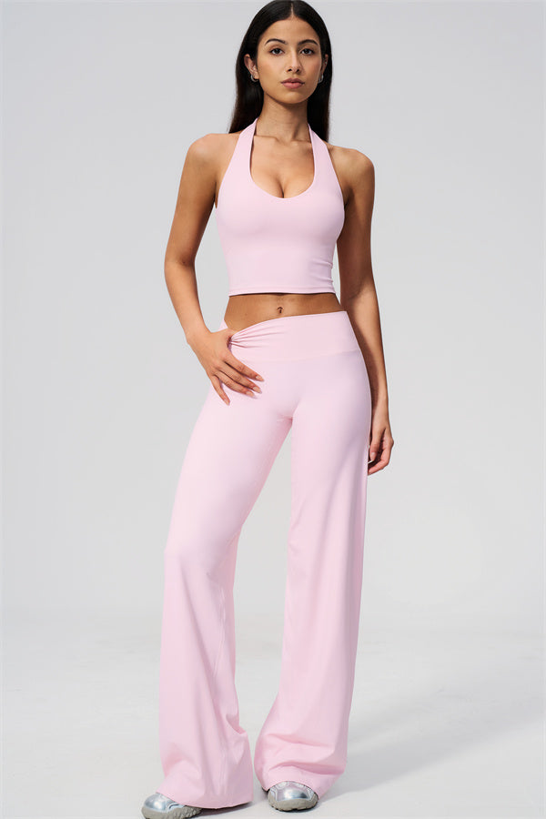 The Twirl Wide Strap Halter Crop Top