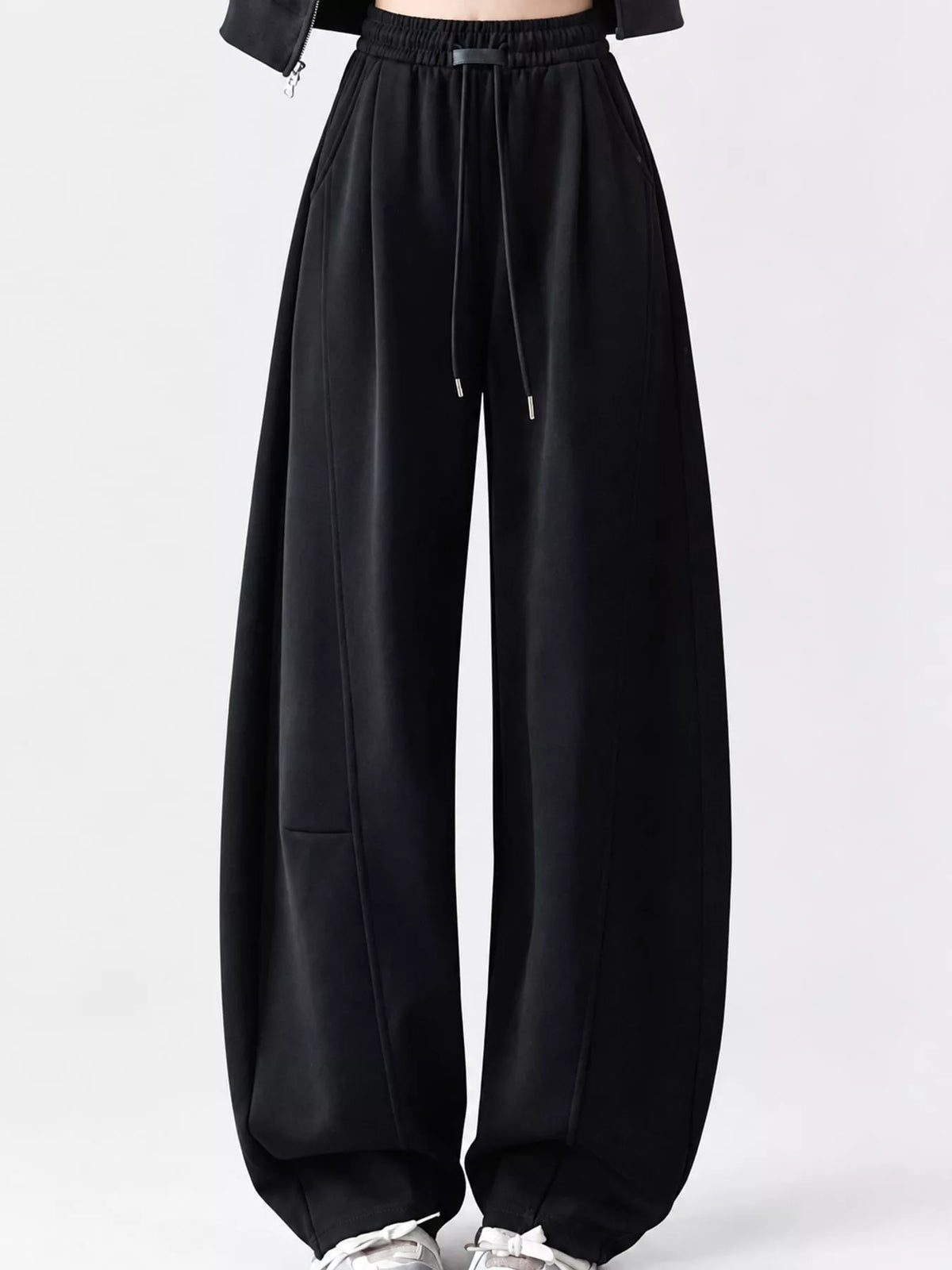 Full Size Drawstring Loose Fit Wide-Leg Sweatpants Plus Size