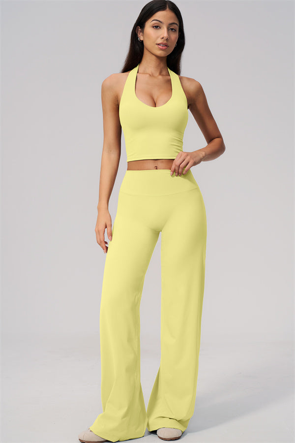 The Twirl Wide Strap Halter Crop Top