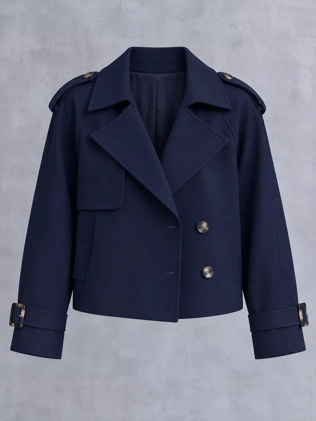 Double-Breasted Cropped Trench Outerwear