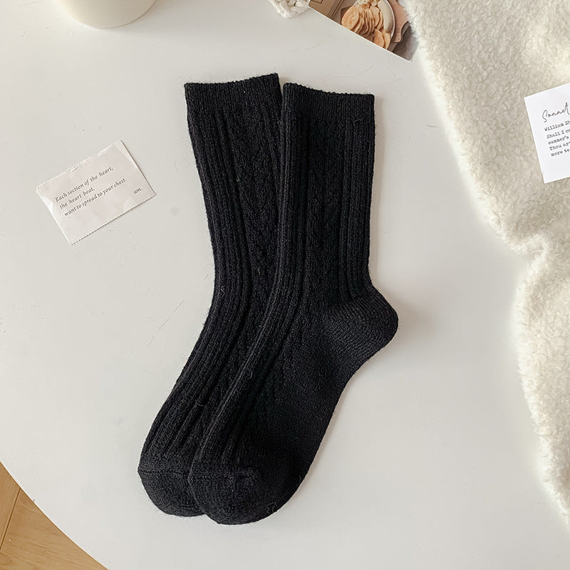 Milky White Twist Wool Socks Children