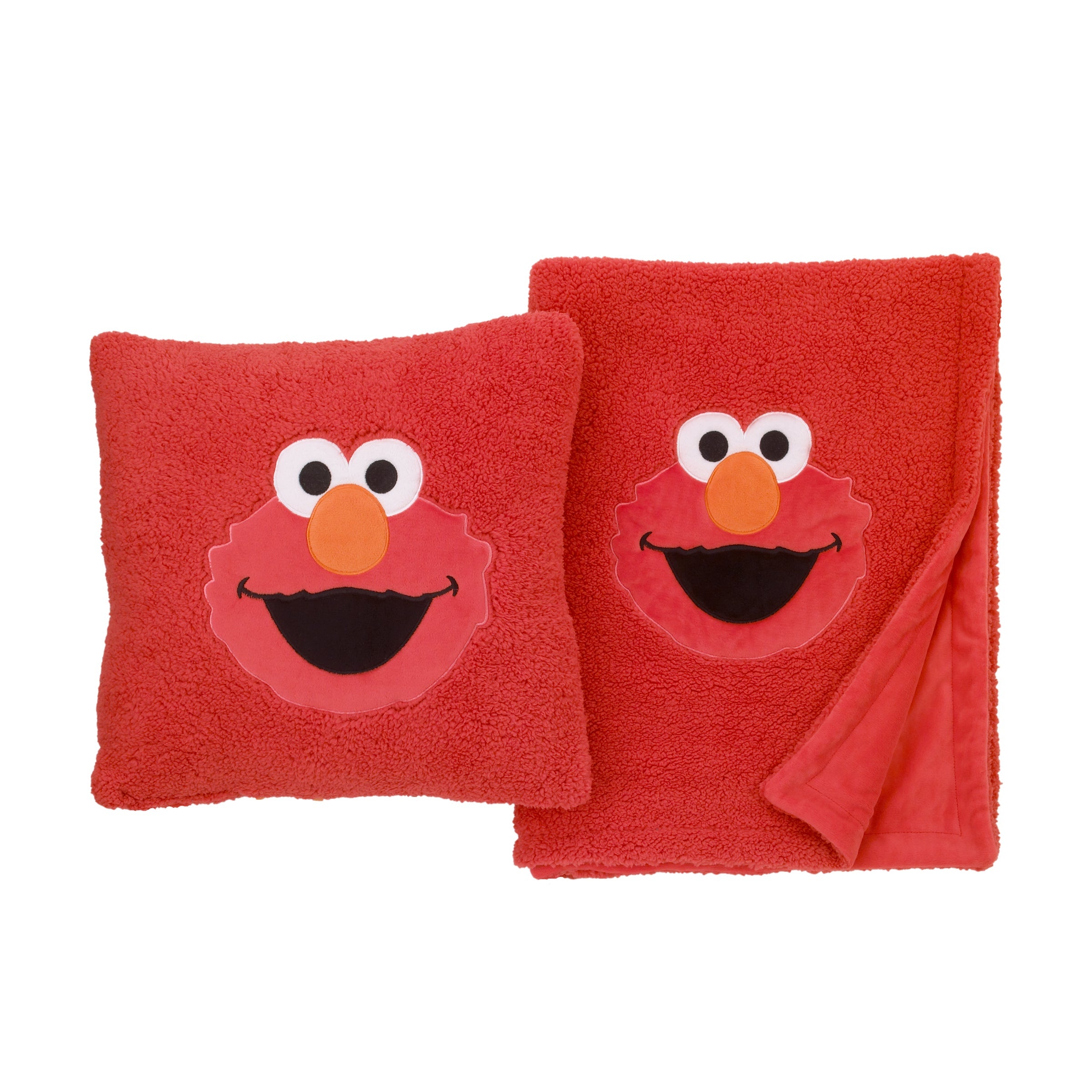 Sesame Street Elmo Red Super Soft Sherpa Toddler Pillow with Applique
