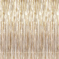 Champagne Gold Fringe Curtain Backdrop – Metallic Tinsel 6.5ft