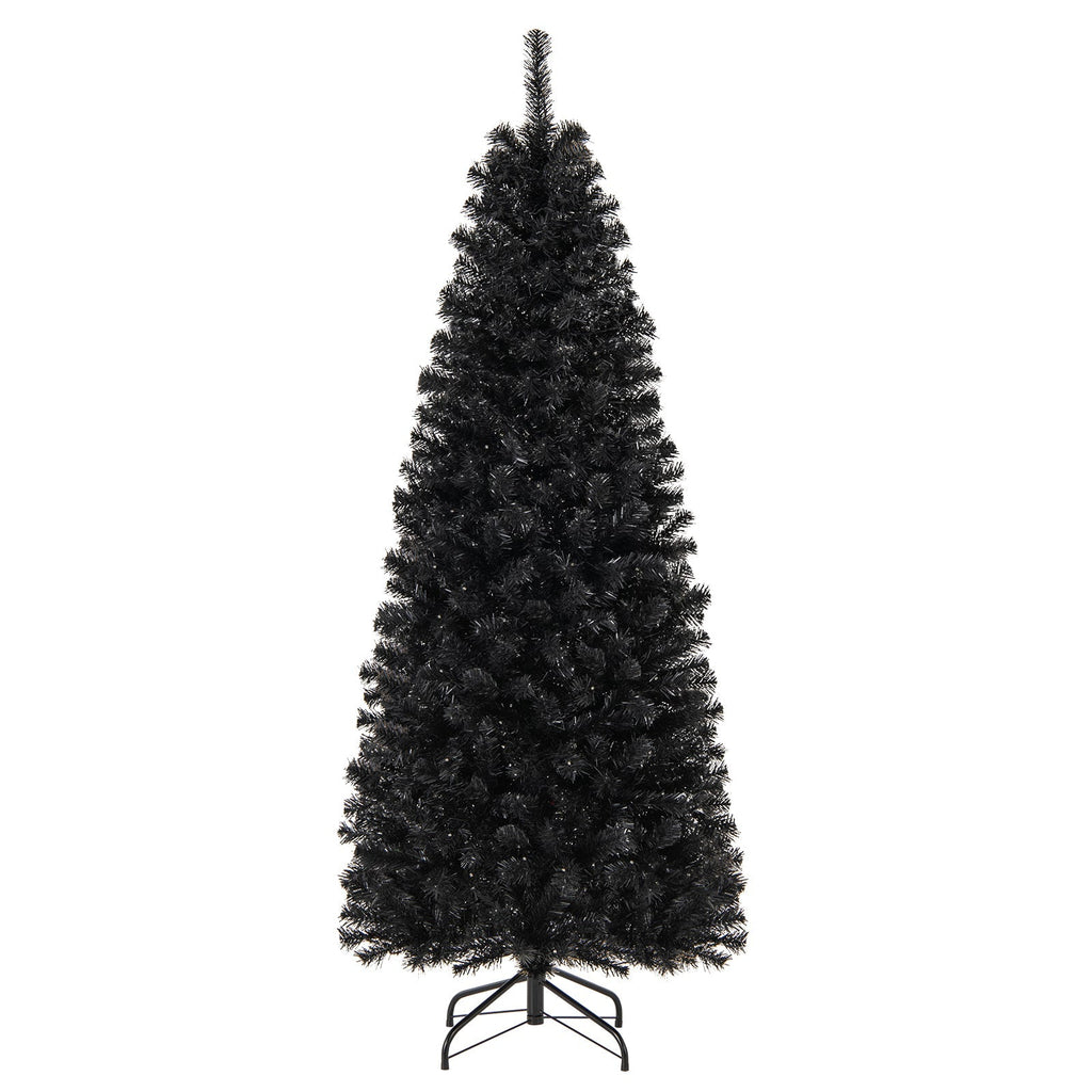 Pre-lit Christmas Halloween Tree with PVC Branch Tips and Warm White Lights