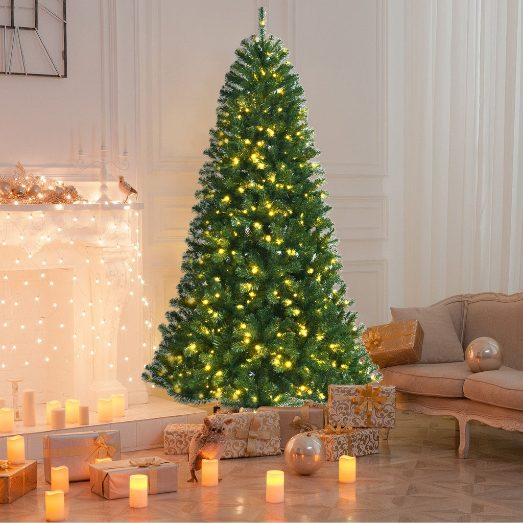 Artificial Hinged Christmas Tree with Remote-controlled Color-changing LED Lights