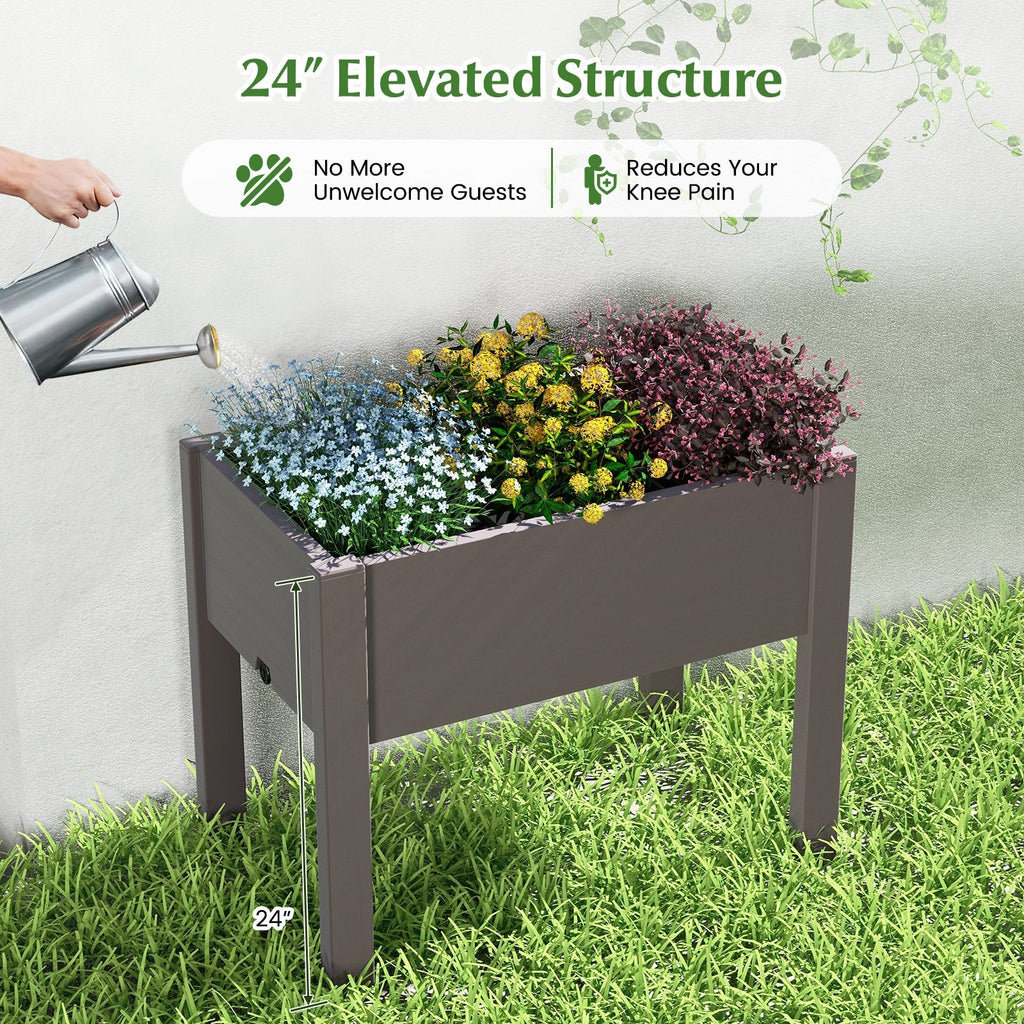 53L Raised Bed Grow Box Self-Watering Planter Box Stand with Water Level Monitor