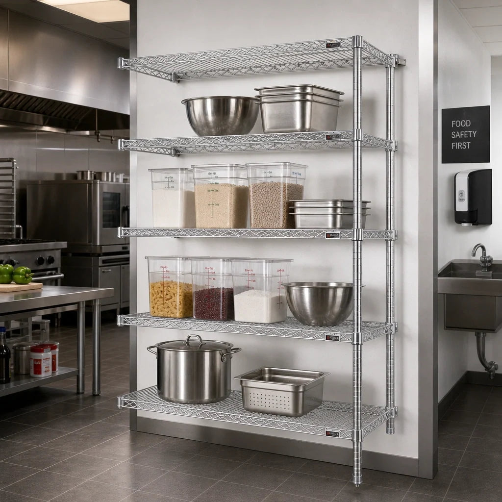 Eagle Group A4-63-2436C 4-Tier Add-On Wire Shelving Unit, 36 x 24 x 63 Inches, Chrome-Plated