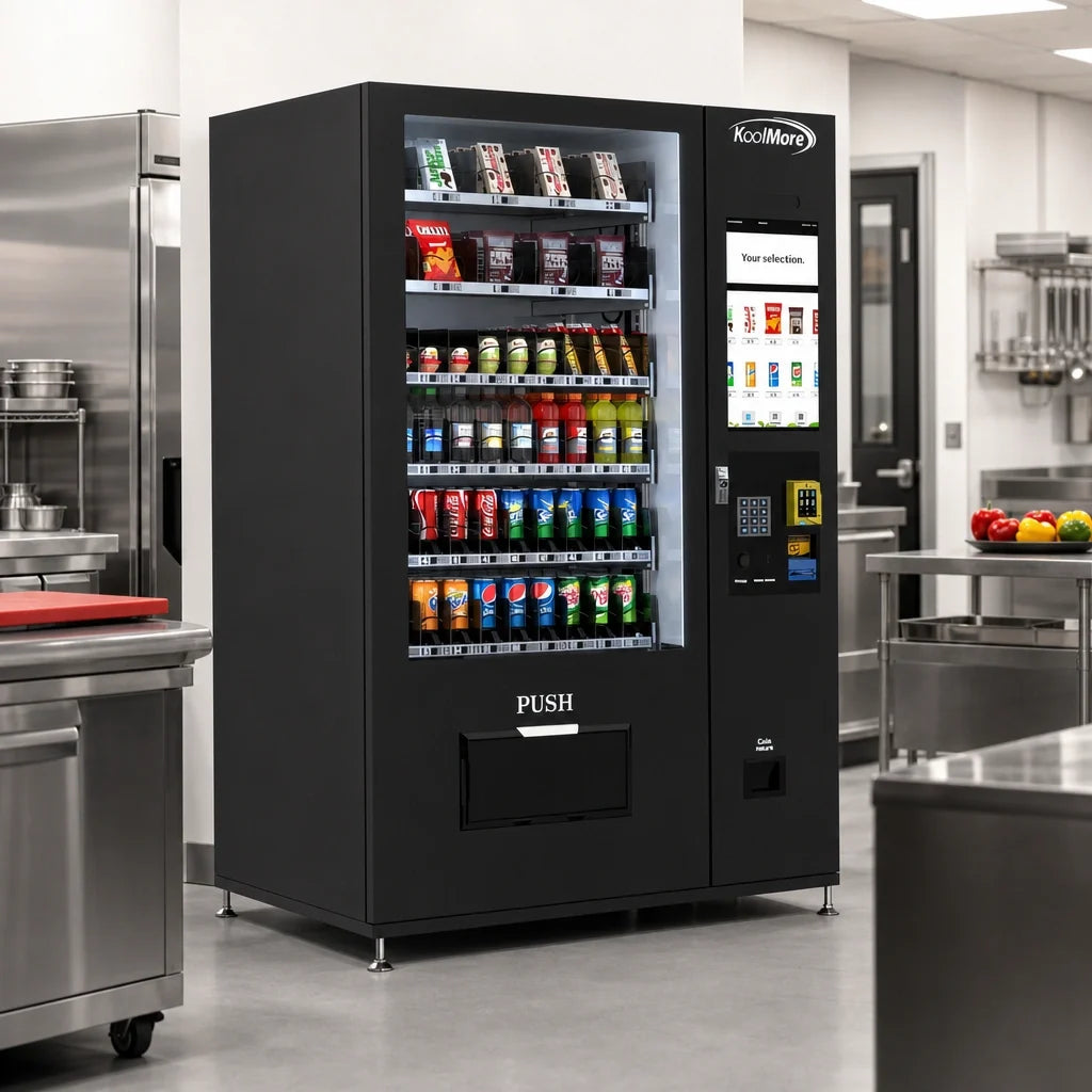Koolmore KM-VMRT-50-BCR Refrigerated Snack and Drink Vending Machine, 60 Slots, Touchscreen, Freestanding