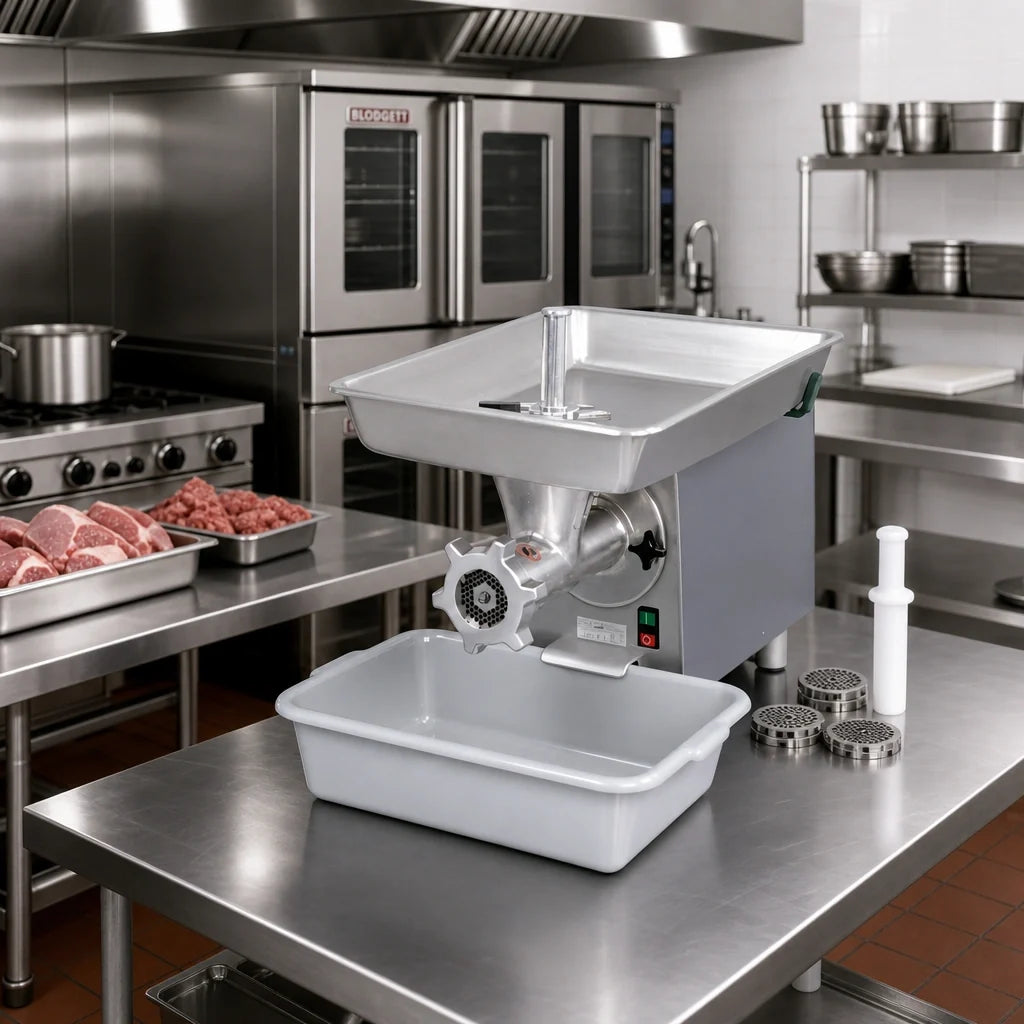 Univex MG22 Bench-Style Gear-Driven Meat Grinder, #22 Hub, 1 HP, Aluminum Pan and Housing