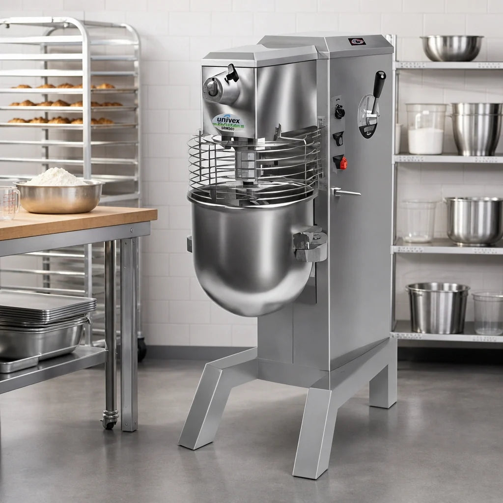 Univex SRM30+ 30-Quart Floor Planetary Mixer with Variable Speed, #12 Hub, Built-In Timer