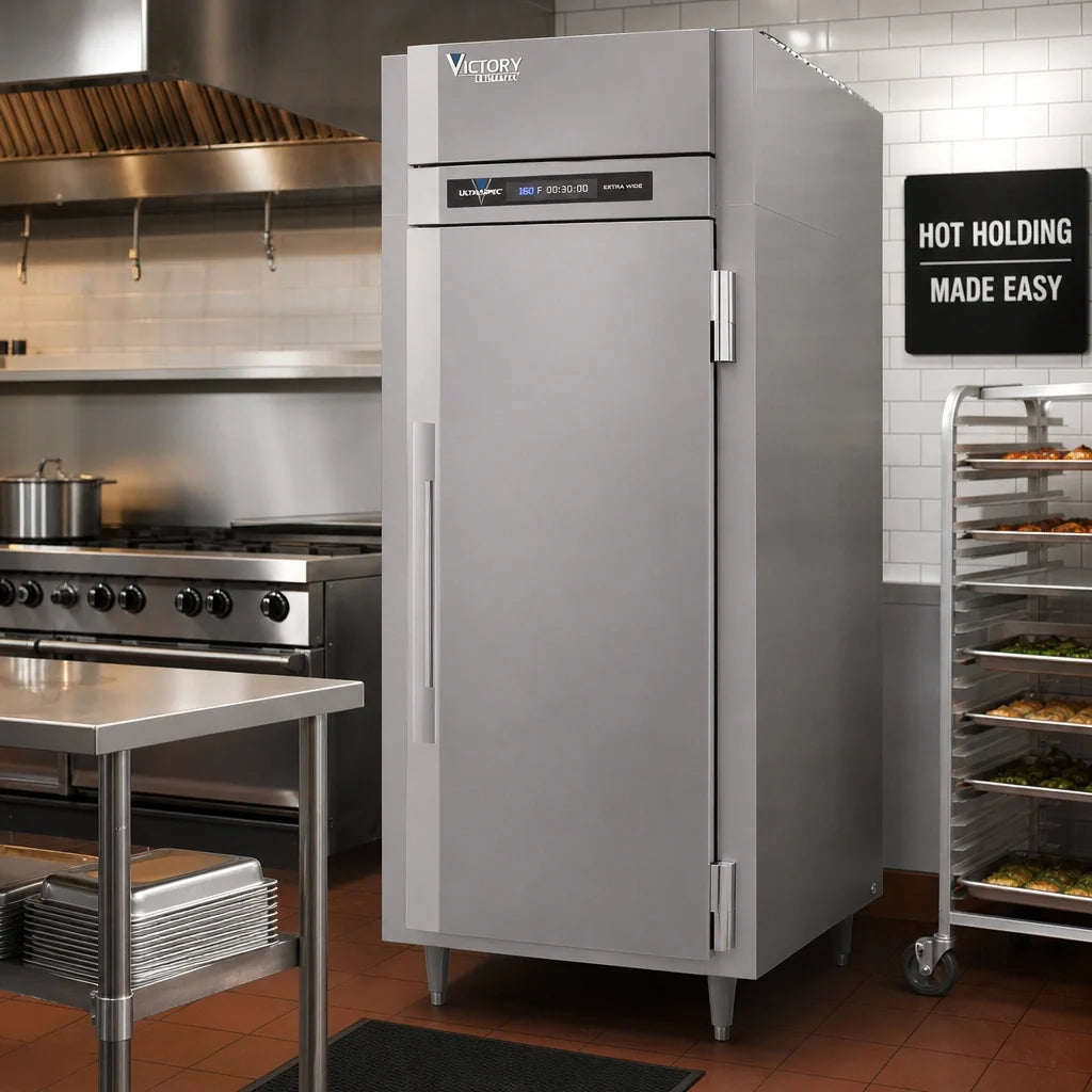 Victory Refrigeration UltraSpec™ HSA-1D-1-EW 1-Section Reach-In Warming Cabinet, Solid Door, 24.4 Cu. Ft., Stainless Steel Exterior