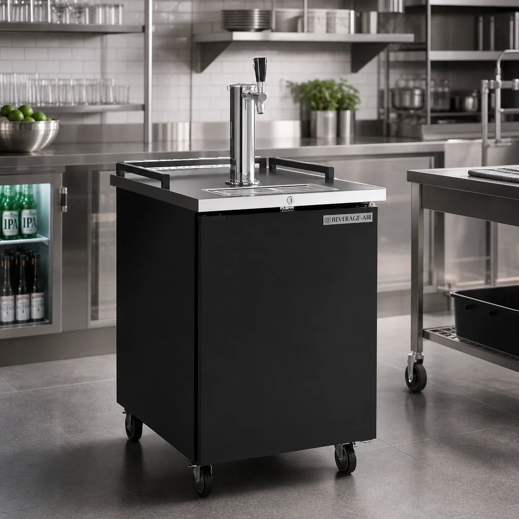 Beverage Air BM23HC-B Portable Draft Beer Cooler, 24-Inch Wide, 1-Keg Capacity, Single-Faucet Tower