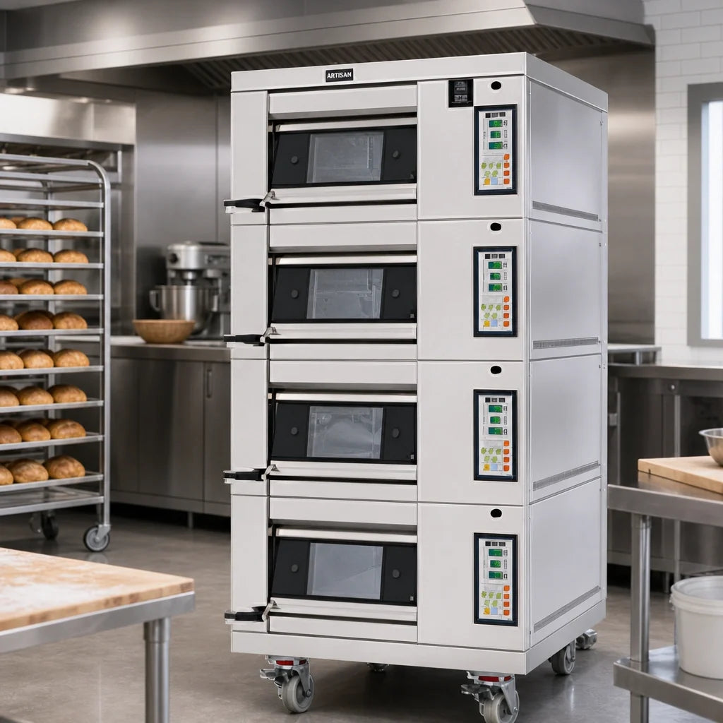 Doyon Artisan 1T4 4-Deck End-Load Stone Hearth Electric Deck Oven with Programmable Controls and Steam Injection