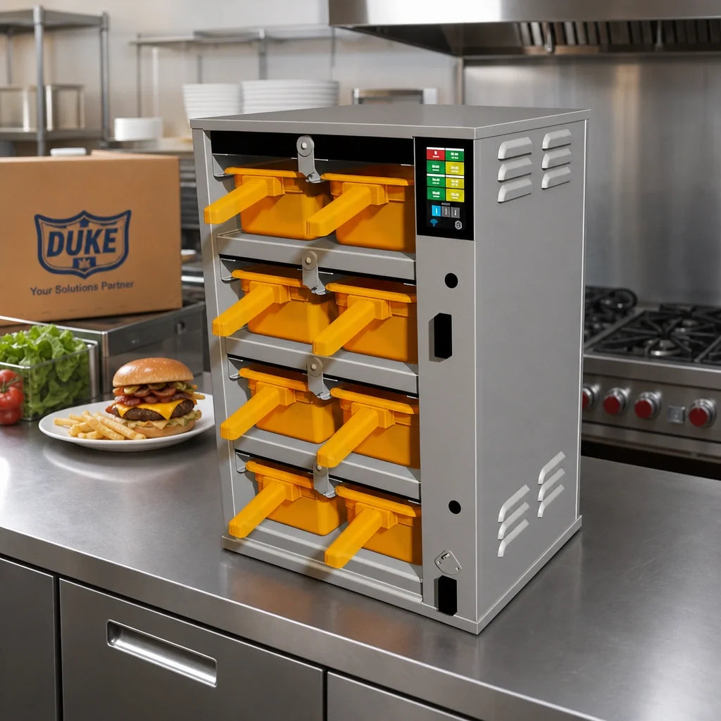 Duke ReadyFlex™ RFHU-42-4 8-Compartment Countertop Hot Holding Cabinet, 4-Inch Deep Pan Slots, Touchscreen Control, Stainless Steel