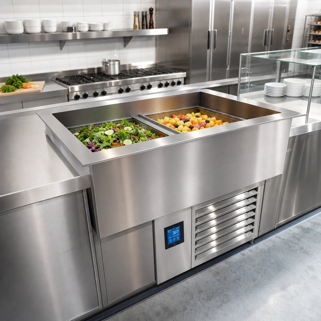 Duke CP2-SB-DC-D 2-Pan Drop-In Refrigerated Cold Food Well, Self-Contained, Full-Size, Touchscreen Control
