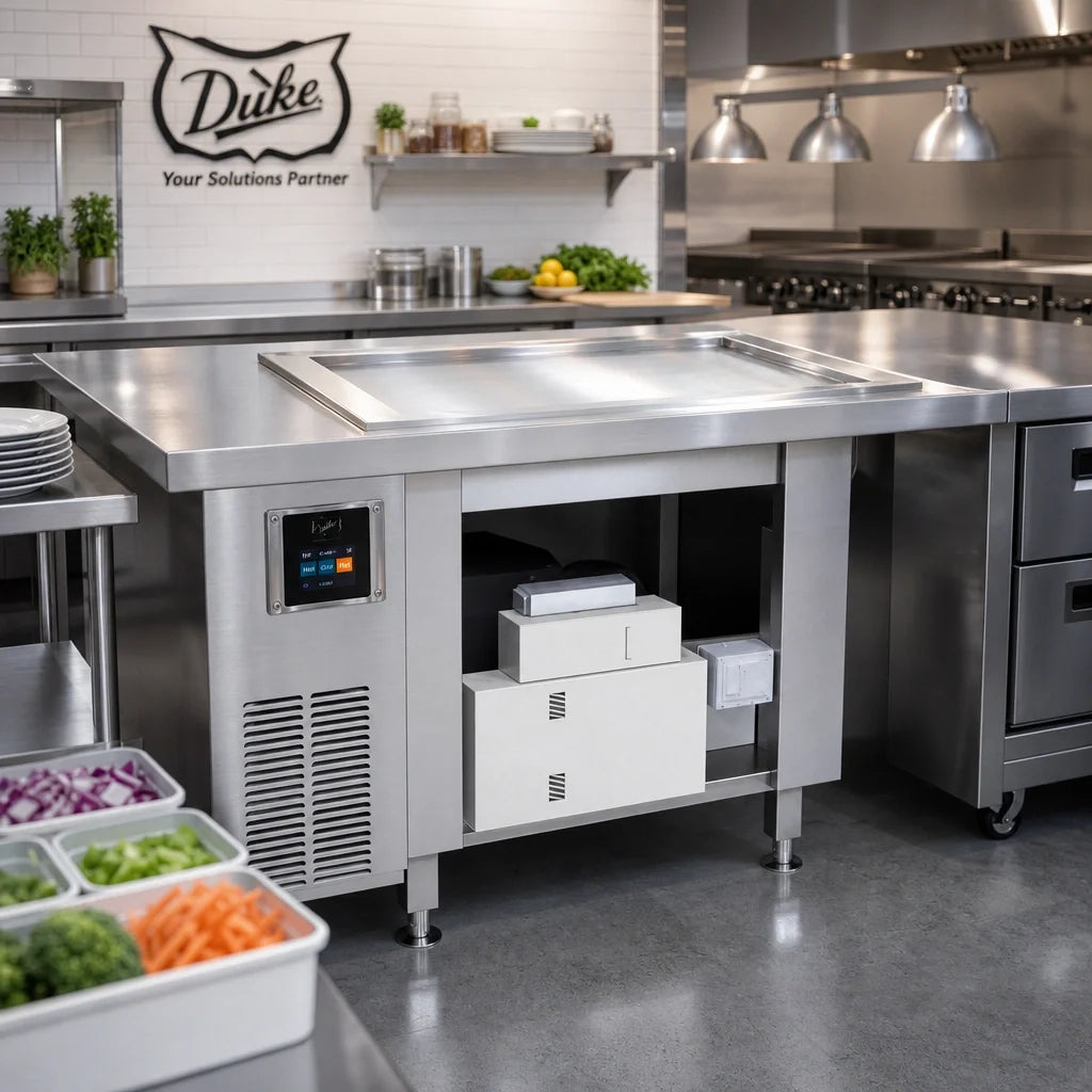 Duke HotFrost™ RHF1-SL Recessed Hot/Cold Switchable Drop-In Food Well, 1 Full-Size Pan, Touchscreen Control, Stainless Steel