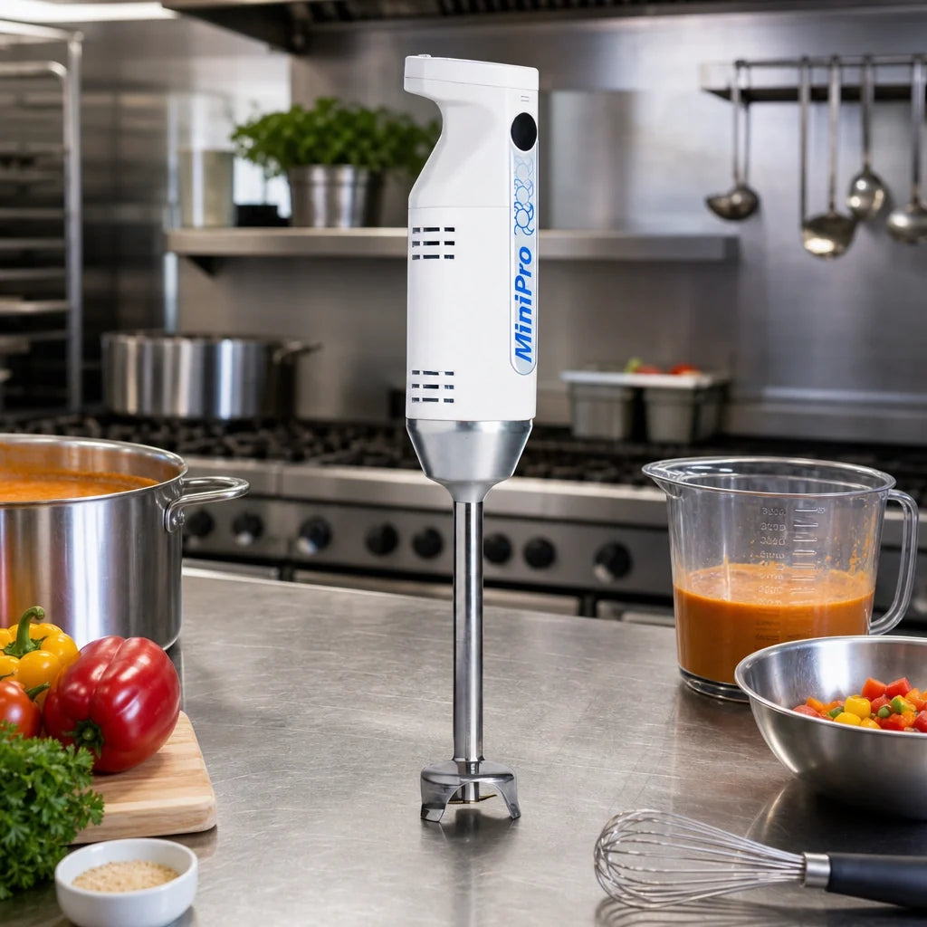 Dynamic MiniPro MX070.04 Hand-Held Variable-Speed Immersion Blender, 7-Inch Detachable Shaft, 230V, 4 Cutter Blades