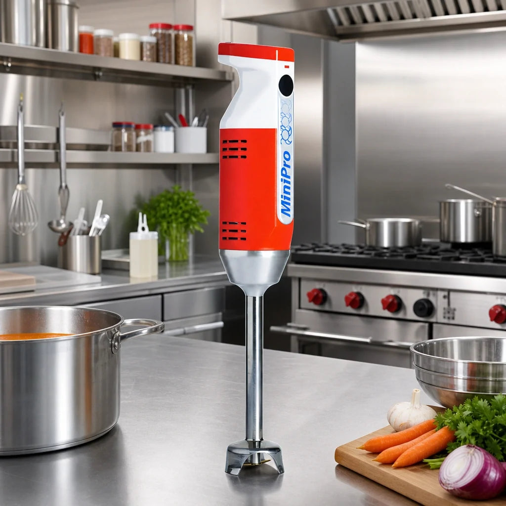 Dynamic MiniPro MX070.02 Hand-Held Variable-Speed Immersion Blender, 7-Inch Detachable Shaft, 4 Blades, 230V/200W