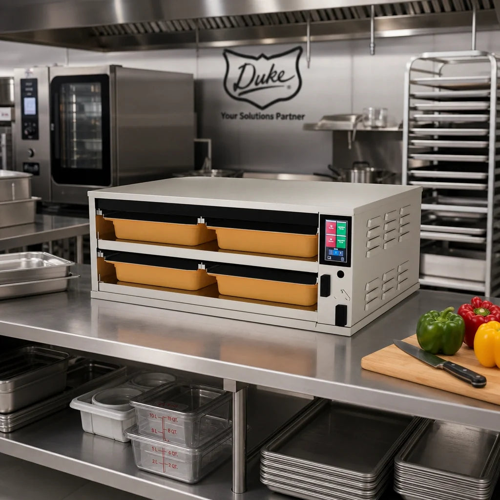 Duke ReadyFlex™ RFHU-22F Countertop 4-Pan Full-Size Hot Holding Cabinet with Touchscreen Controls, Stainless Steel