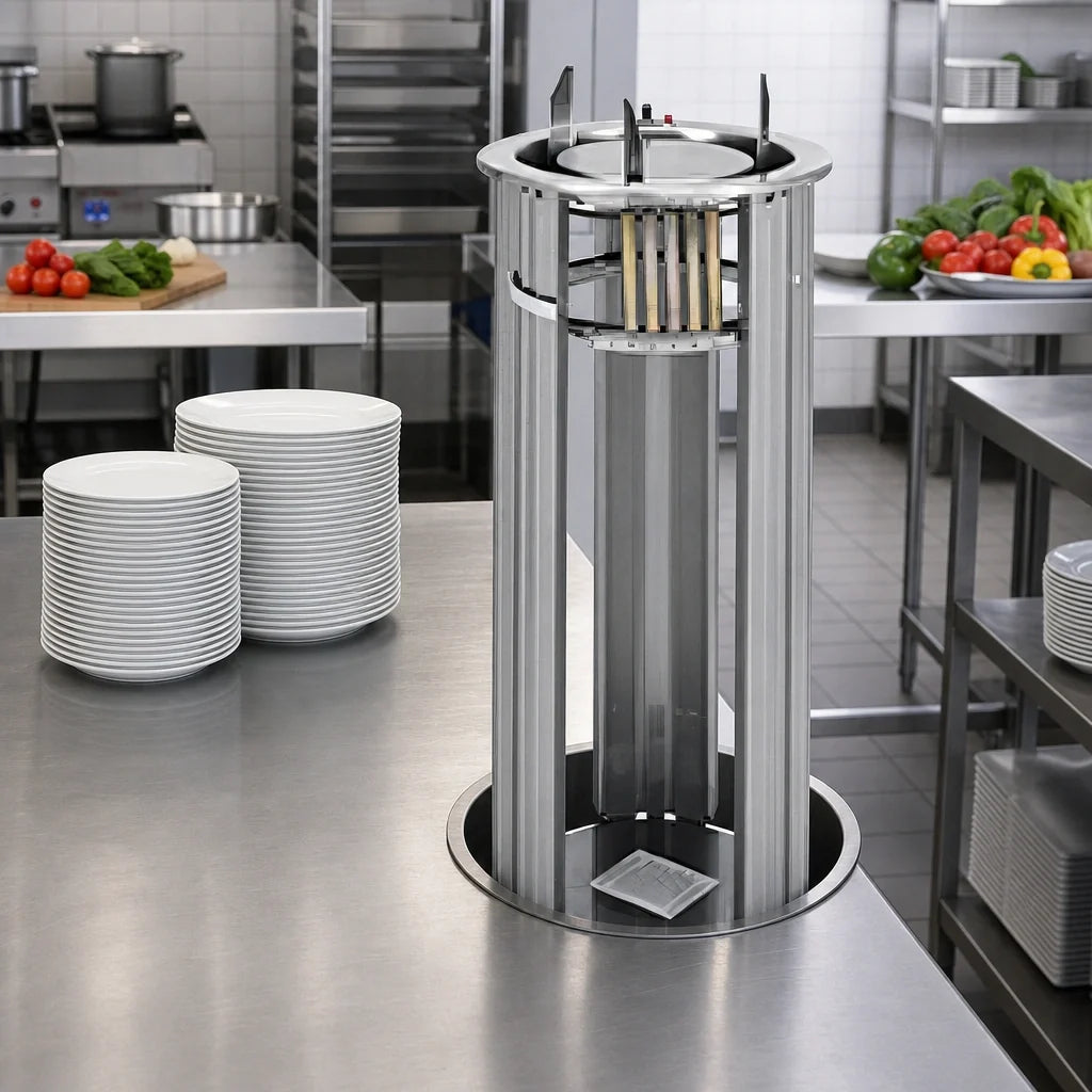 Eagle Group Director's Choice 359107 Drop-In Unheated Open Dish Dispenser for 5-1/8 to 5-3/4 Inch Round Plates