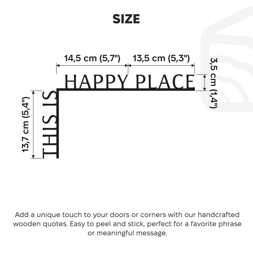 Wooden Corner Quote – This is Happy Place