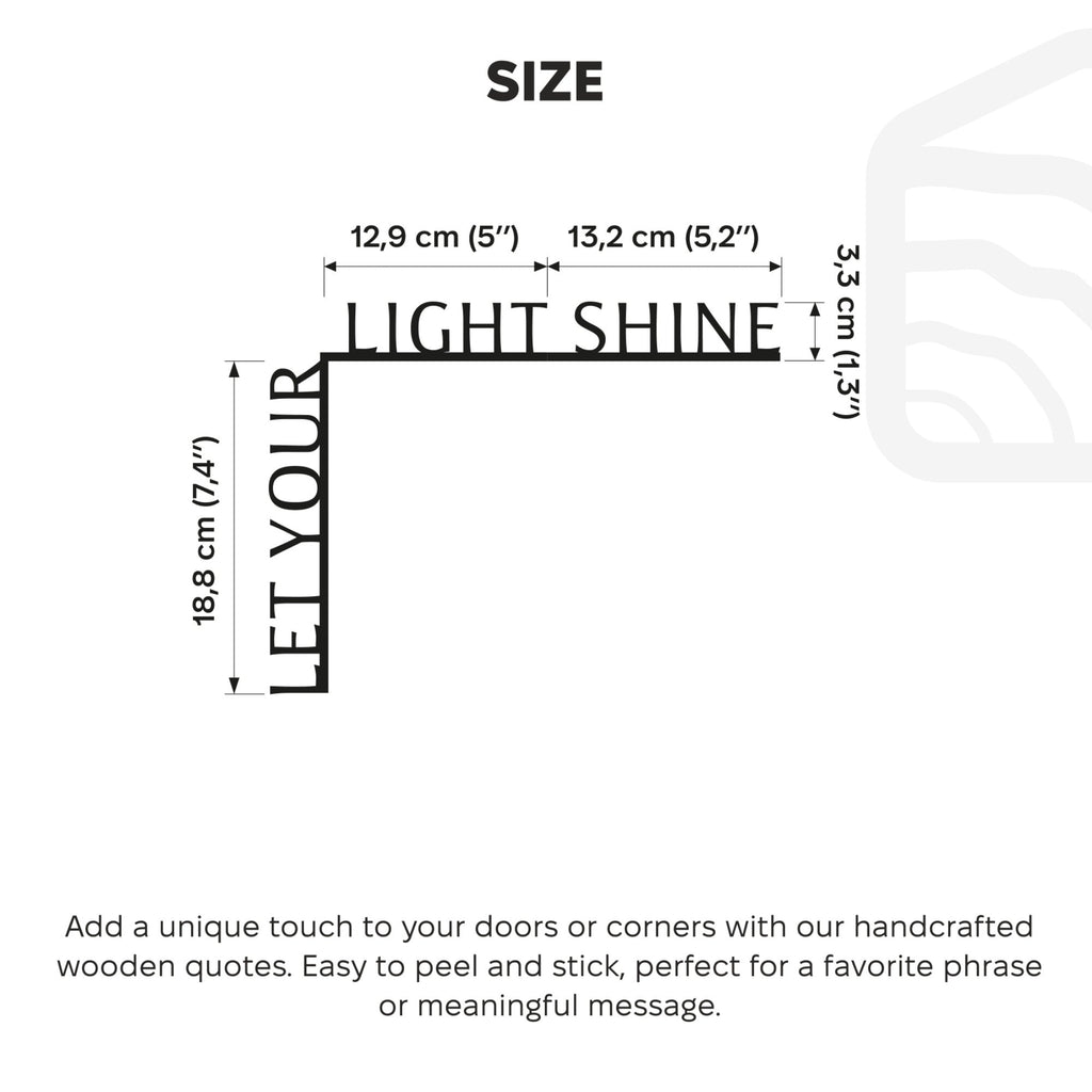 Wooden Corner Quote – Let Your Light Shine