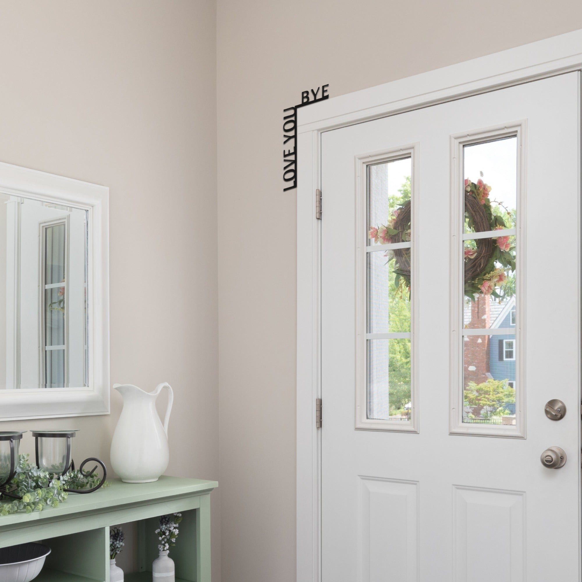 Wooden Corner Quote – Love You, Bye