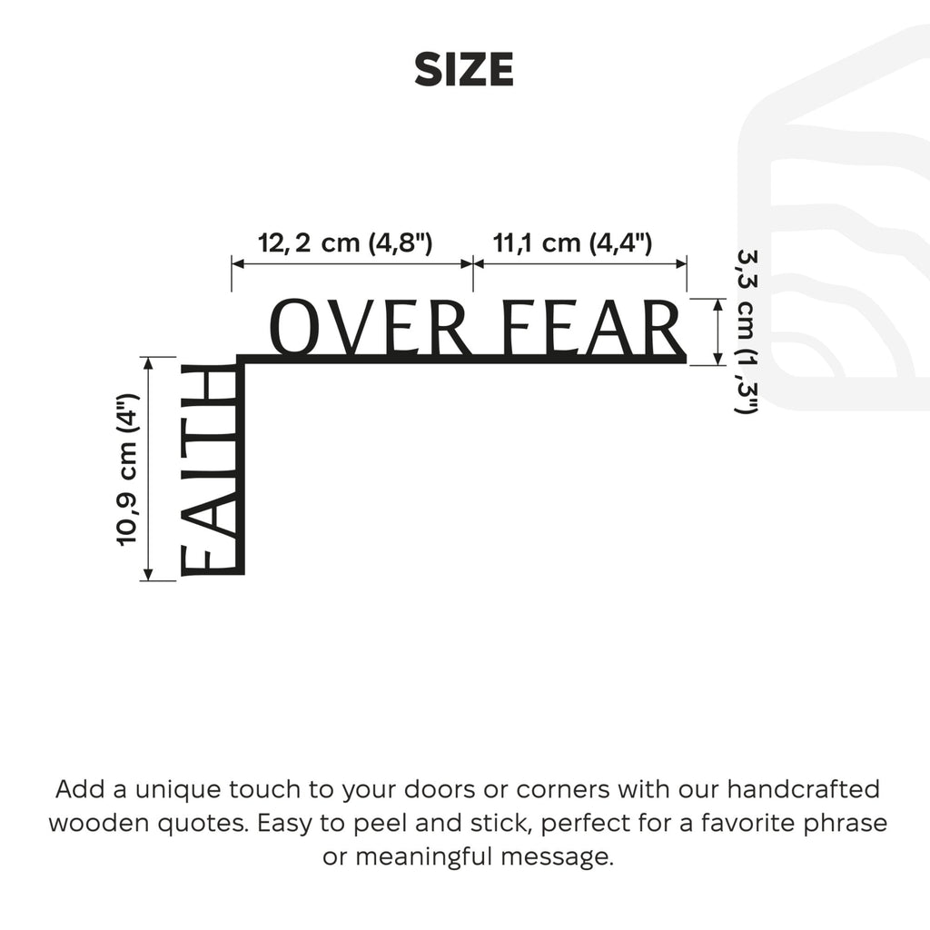 Wooden Corner Quote – Faith Over Fear