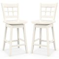 Counter Height Barstools Set of 2 with 6-Grid Hollow Back and Seat