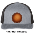 Cricle Airbrushed Leather UV Printed Hat Patch