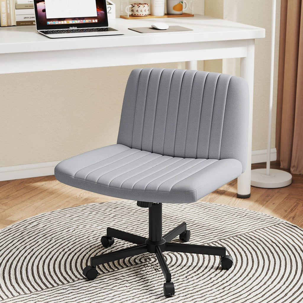 Criss Cross Chair with Wheels Cross-Legged Swivel Desk Chair with Soft-Padded Wide Seat