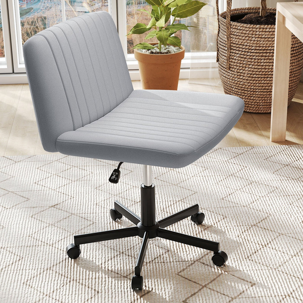 Criss Cross Chair with Wheels Cross-Legged Swivel Desk Chair with Soft-Padded Wide Seat
