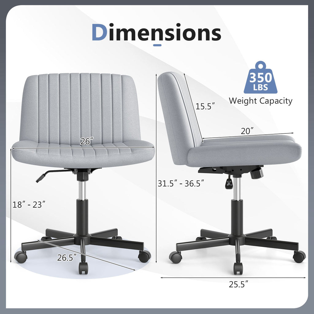 Criss Cross Chair with Wheels Cross-Legged Swivel Desk Chair with Soft-Padded Wide Seat