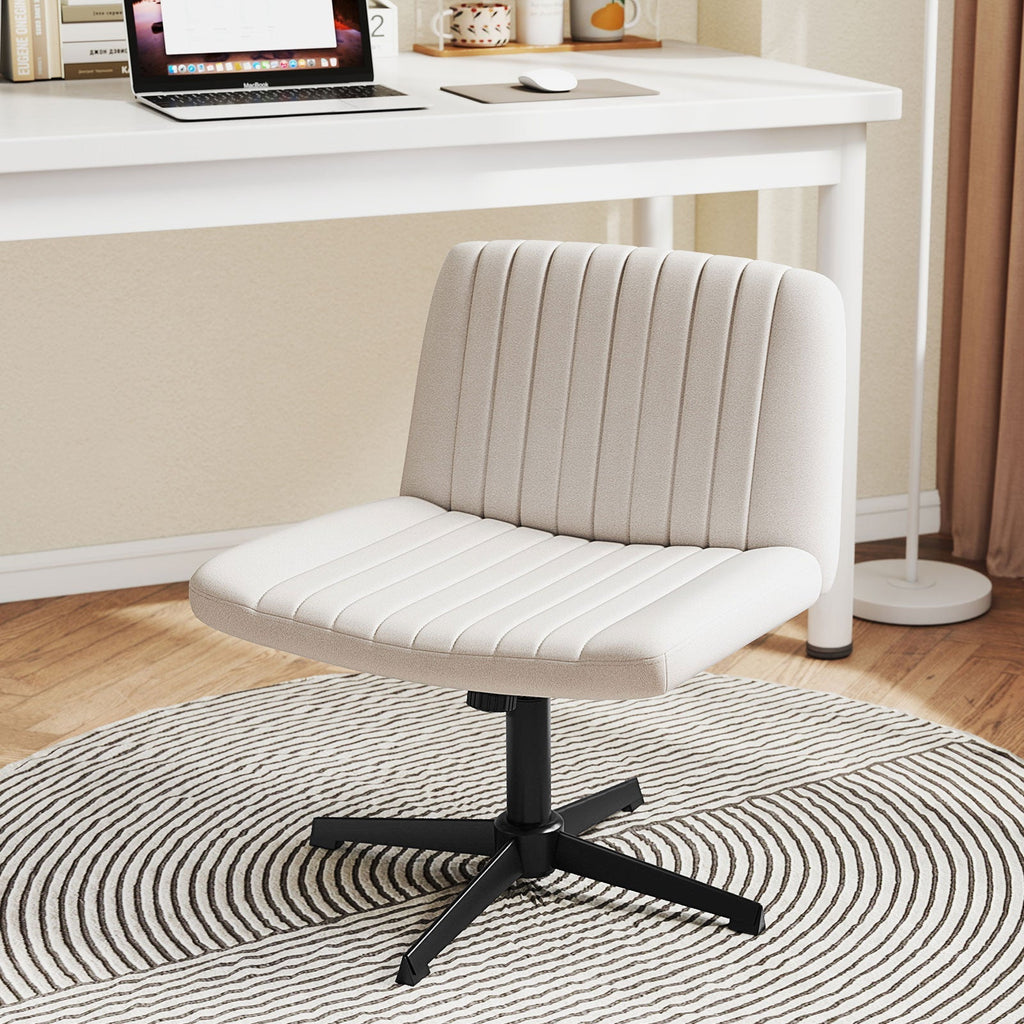 Criss Cross-Legged Swivel Desk Chair No Wheels