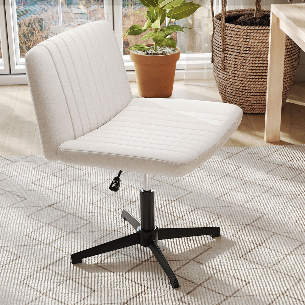 Criss Cross-Legged Swivel Desk Chair No Wheels
