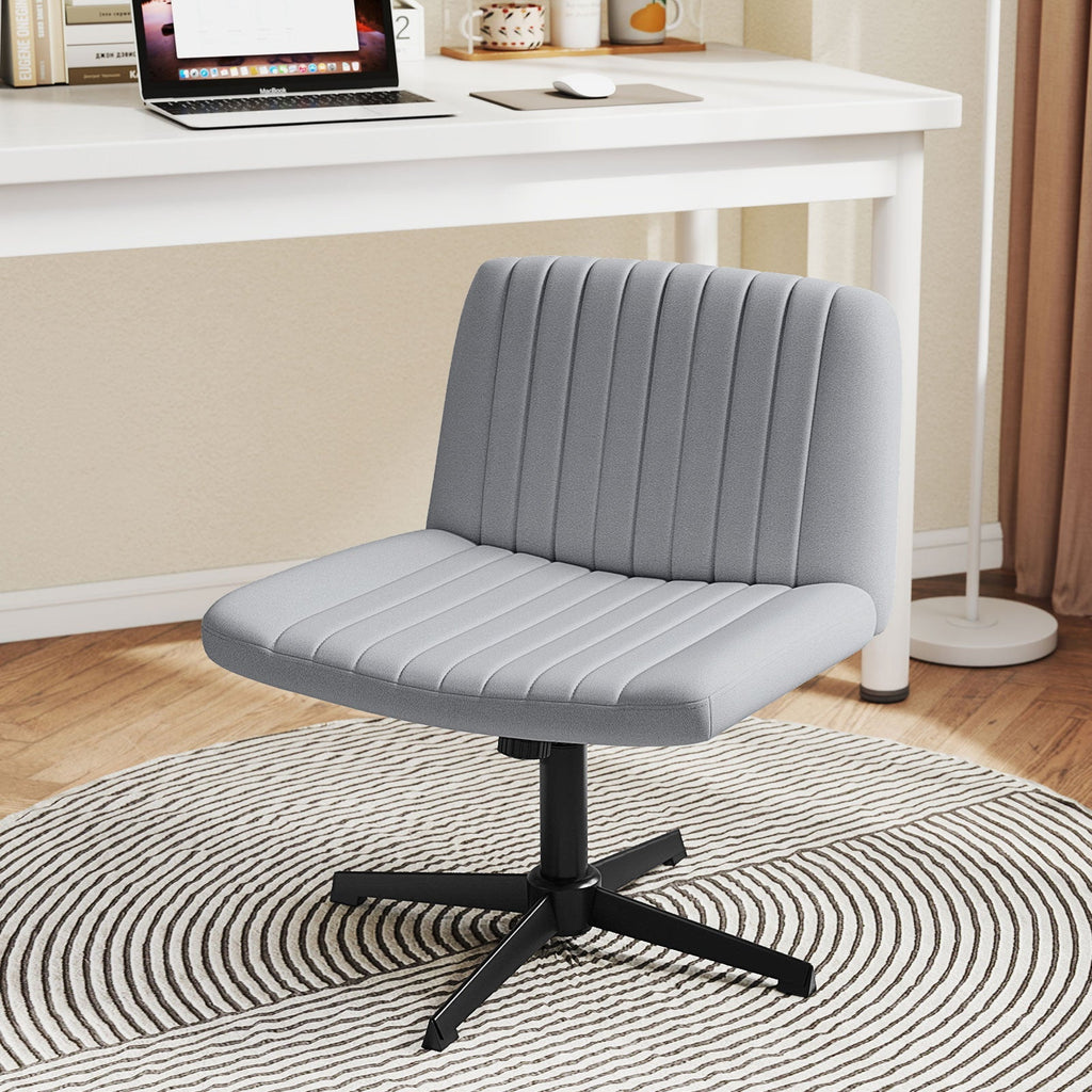 Criss Cross-Legged Swivel Desk Chair No Wheels