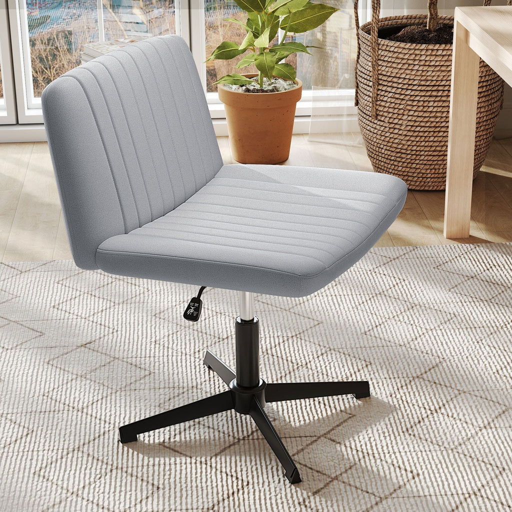 Criss Cross-Legged Swivel Desk Chair No Wheels