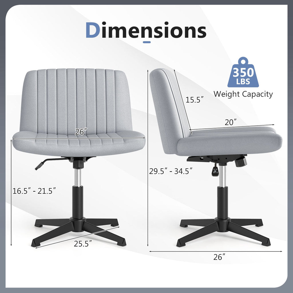 Criss Cross-Legged Swivel Desk Chair No Wheels