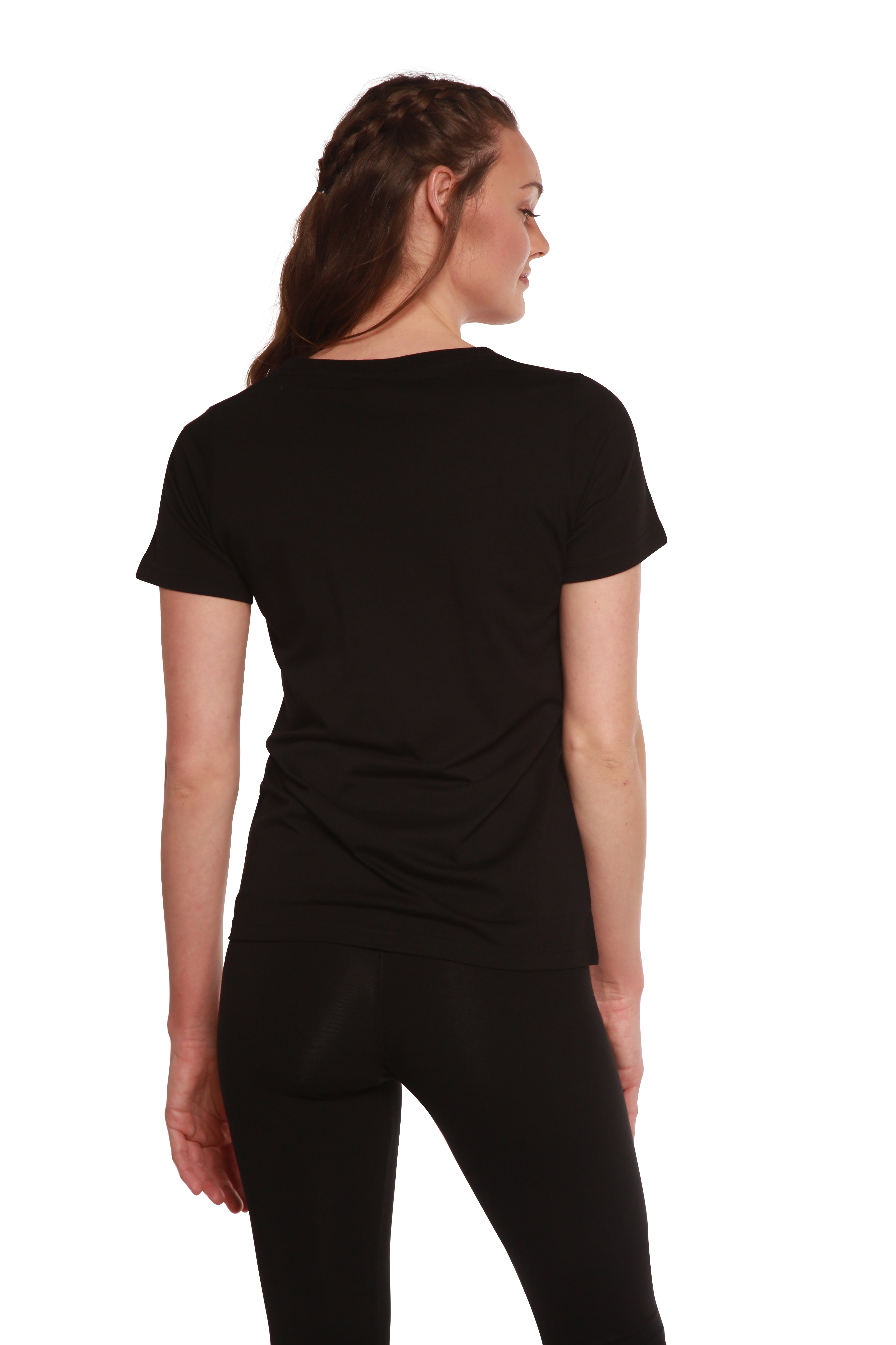 Custom Printed Women's Bamboo/Cotton Short Sleeve Scoop Neck Graphic T-Shirt