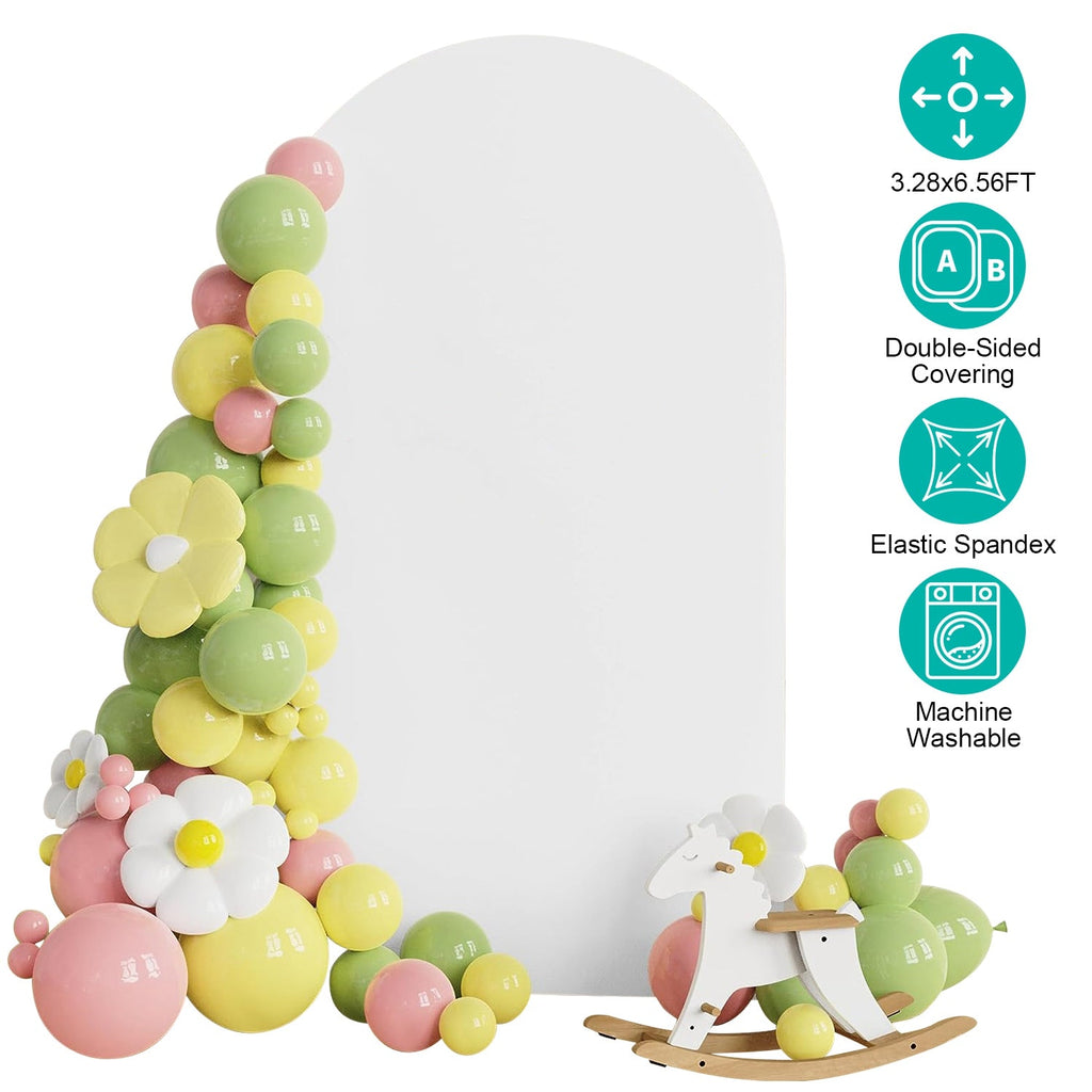Arch Backdrop Stand Cover White Spandex Fabric