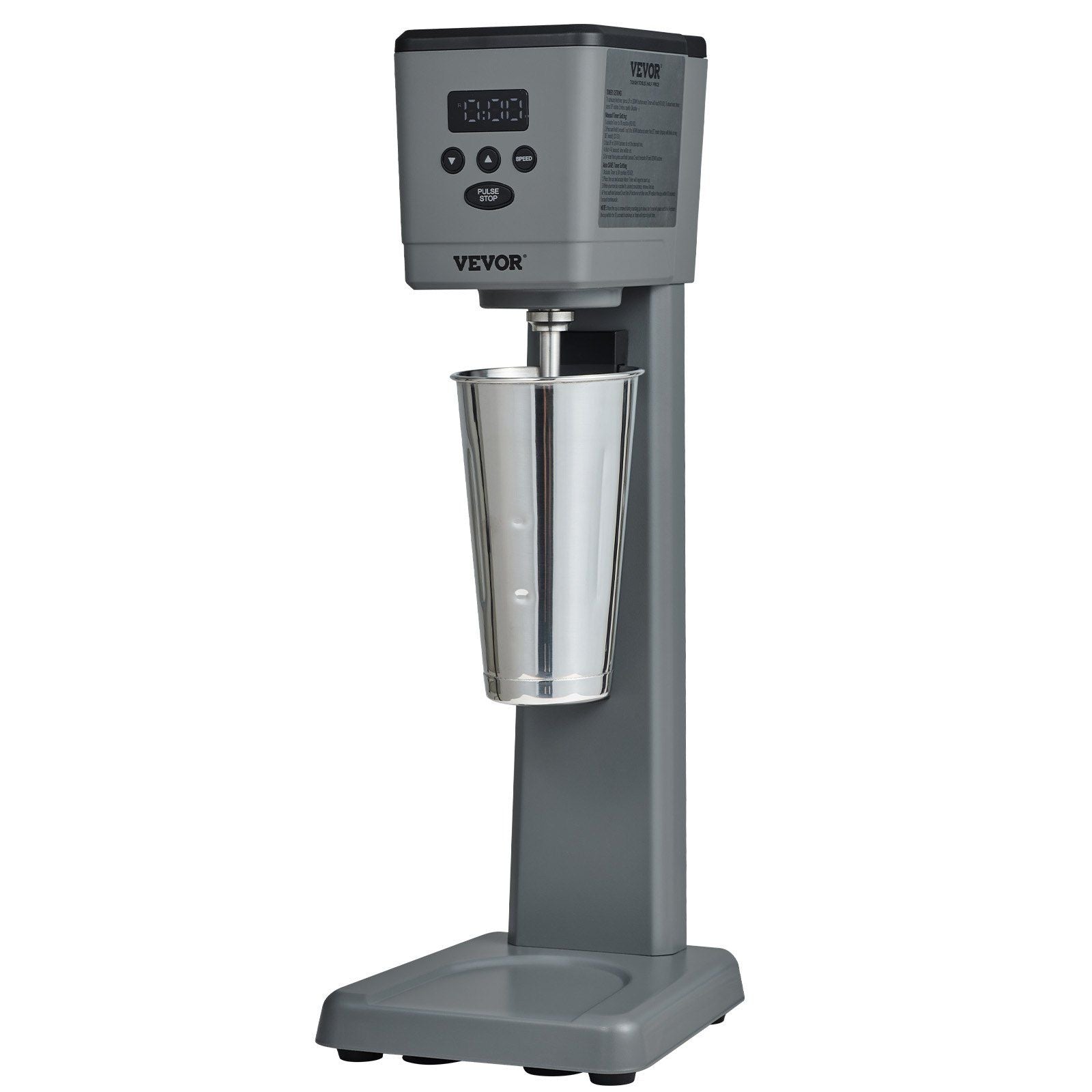 Milkshake Maker, 375W Electric Milkshake Machine, Single Head Drink Mixer Blender Machine, LED Intelligent Microswitch, 3-Speed Milkshake Mixer with 820 ml Stainless Steel Cup