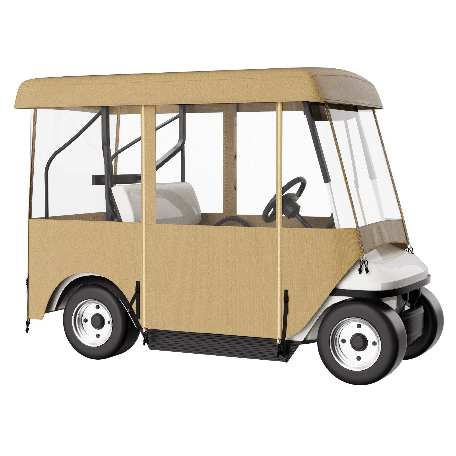 Golf Cart Enclosure, 4-Person Golf Cart Cover, 4-Sided Fairway Deluxe, 300D Waterproof Driving Enclosure with Transparent Windows, Fit for EZGO, Club Car, Yamaha Cart (Roof Up to 78.7''L)